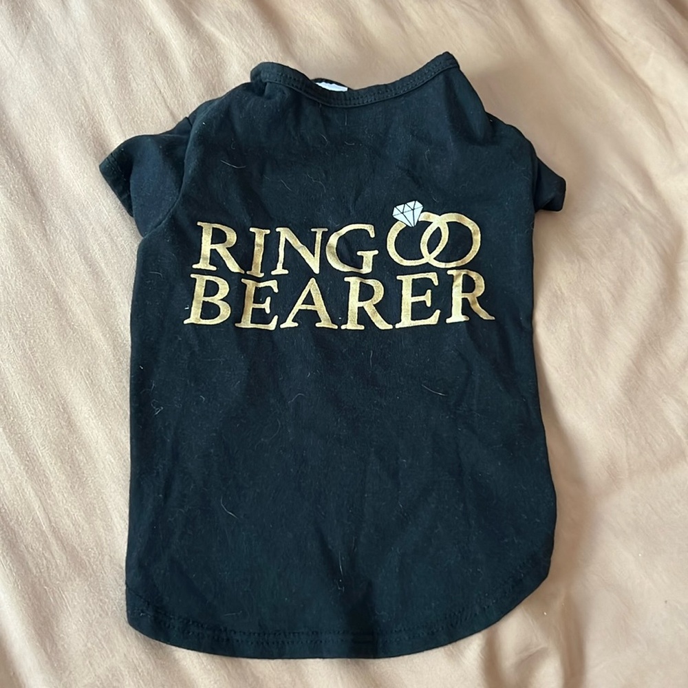 Small boy dog ring bearer t shirt outfit for wedding